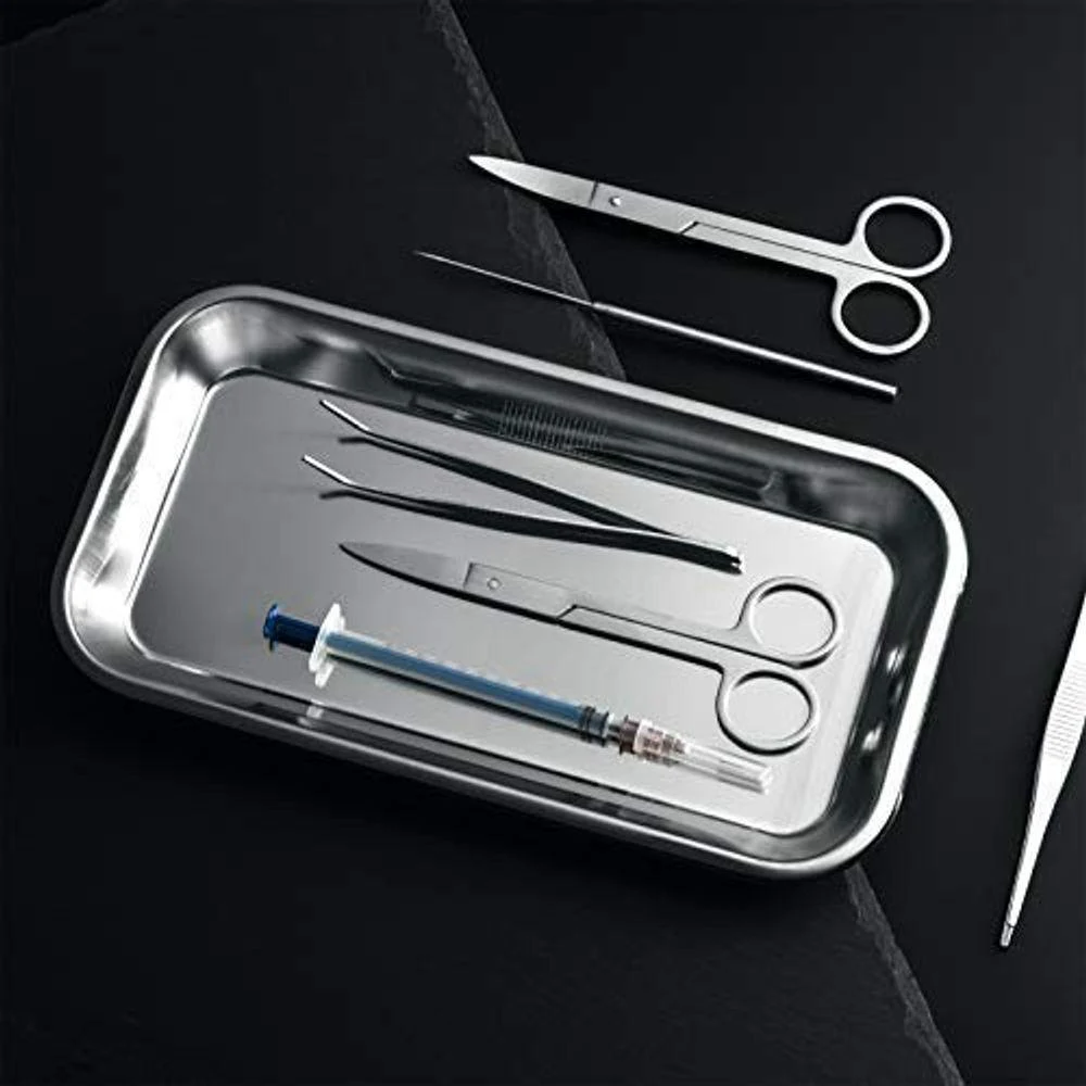 1PC Nail Art Equipment Plate Stainless Steel Doctor Surgical Dental Tray Cosmetic Storage Tray False Nails Dish Supplies Tools