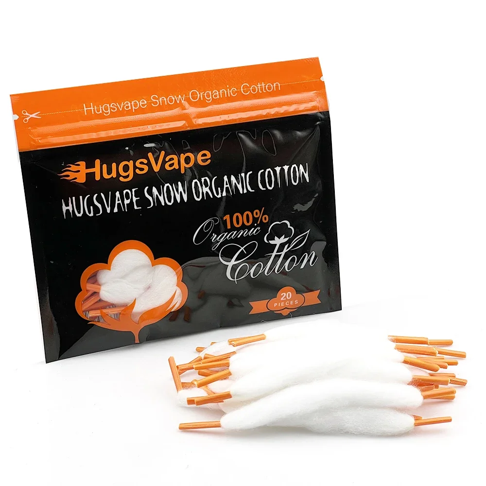

1/2PACK HugsVape Snow Organic Cotton Prebuilt Cotton Wick for 510 Thread RDA RBA ZEUS X RTA TANK