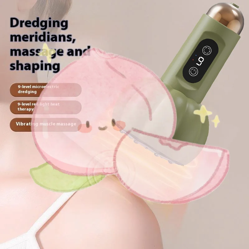 

Электрическая меридианная массажная щетка для тела Гуа Ша, физиотерапевтический аппарат, лимфодренажный аппарат, микротоковый антицеллюлитный аппарат