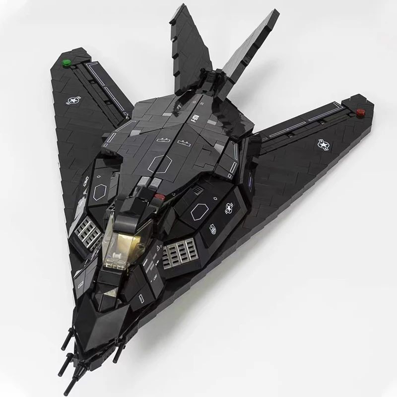 WW2 Military Army Avion Plane Jet F-117A Nighthawk Fighter Warplane Sets Aircraft Models Building Blocks Bricks Toys For Boys