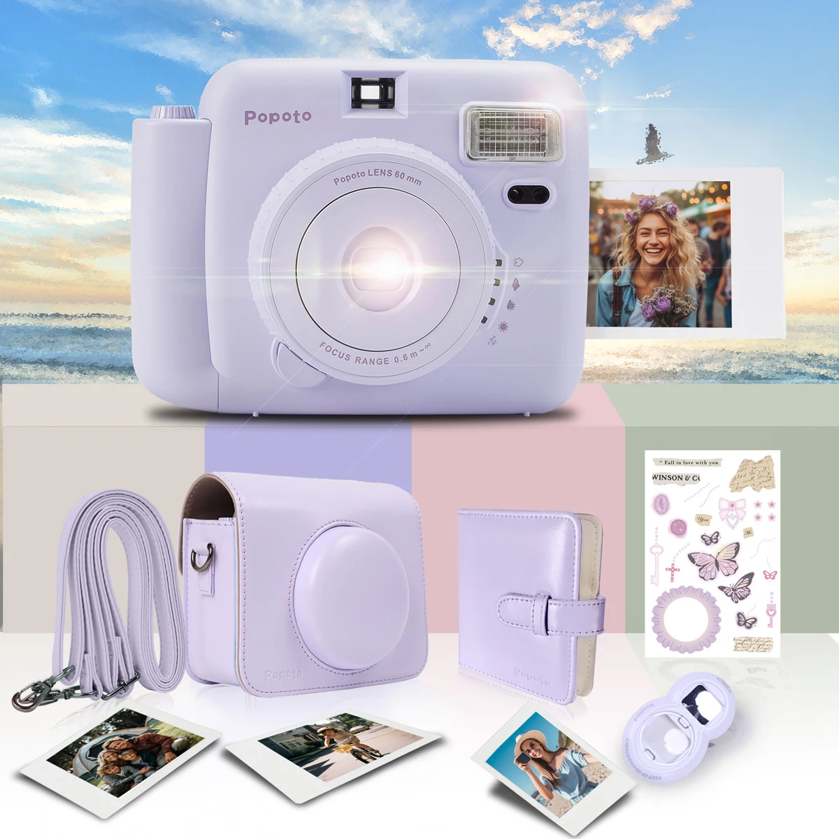 Mini Camera Instant Print Outdoor Portable Automatic Exposure Easy Use Children Birthday Gifts Suitable for Beginners Camera