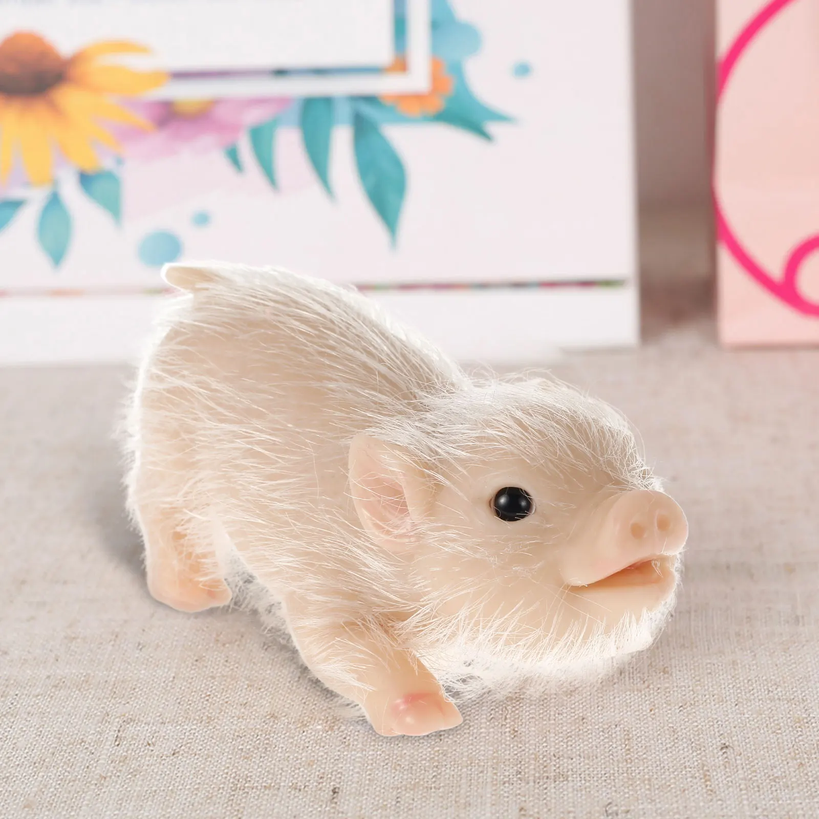 Simulation Pig Doll Pendant Soft Silicone Pig Doll Toy Body Hairy Pig Ornaments for Girls Boys Christmas Gifts Home Decoration