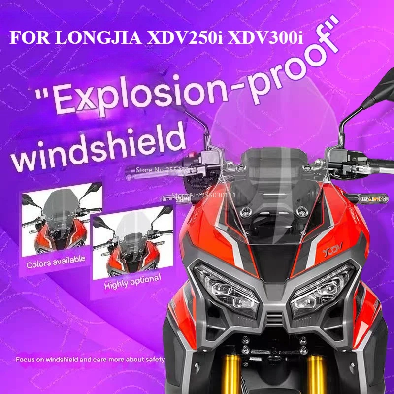 

Windshield FOR LONGJIA XDV250i XDV300i XDV-250i XDV-300i xdv250/300i Modified Windshield Front Windshield Motorcycle Accessories