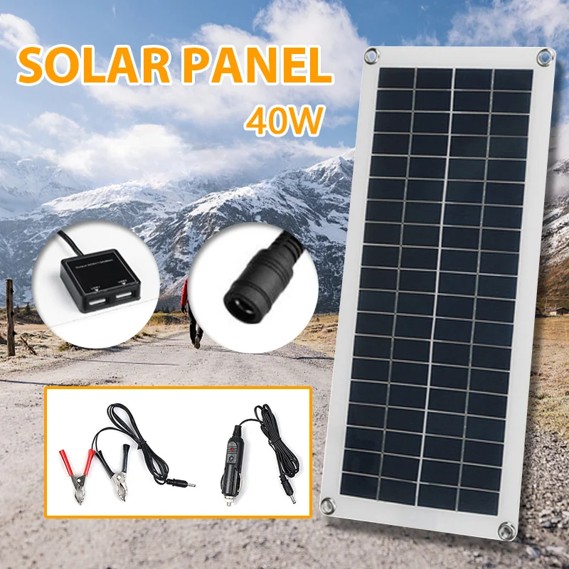 150W Flexible Solar Charger Kit 5V Dual USB 12V DC  Panel Outdoor Portable Emergency  Battery panels for Phone Car RV