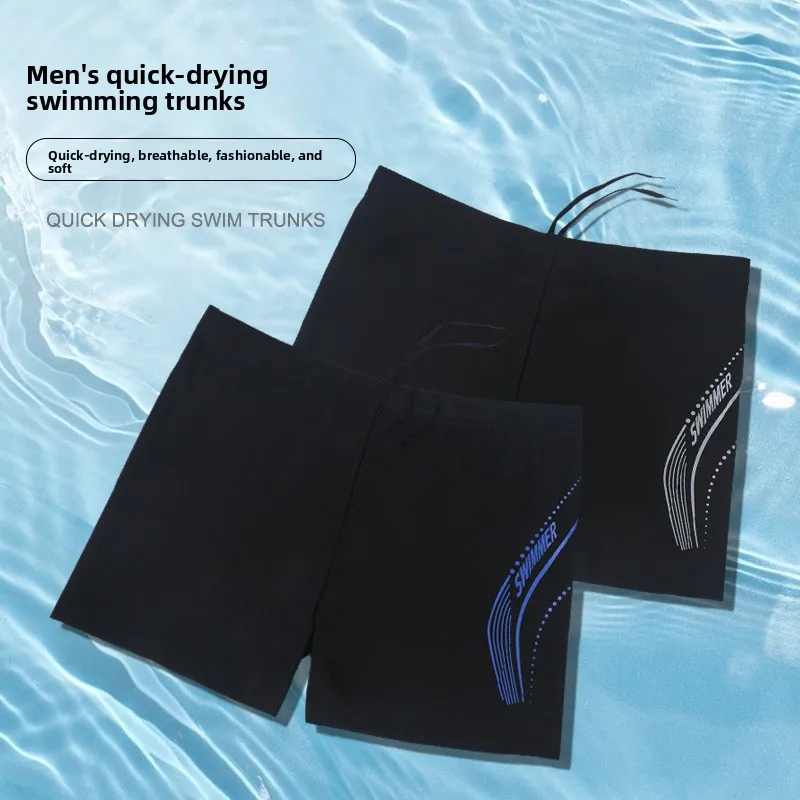 Professional Mens Swimwear Square Leg Quick Dry Swim Trunks for Beach Hot Spring image 2