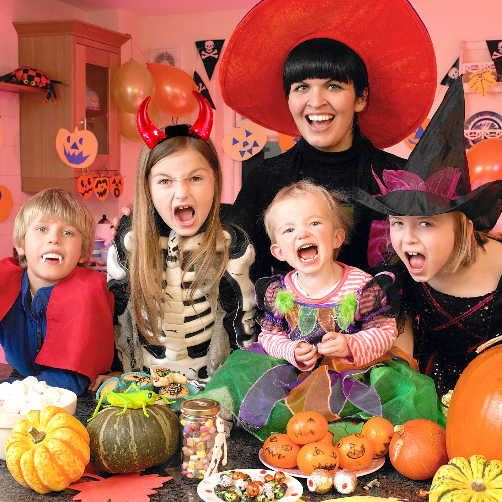 

1pc Glowing Demon Horn Hairband Red LED Headband Costume Headdress Party Prop Festive Accessories Hair Tools Styling