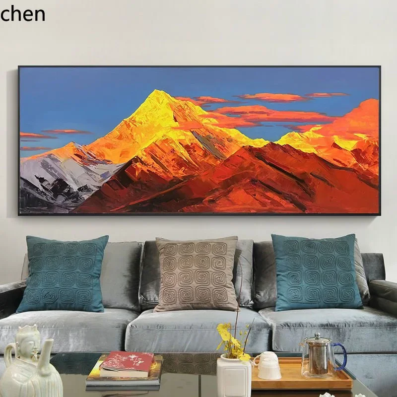 DSA hand-painted oil painting "sunlight on jinshan mountain" - sofa background wall art