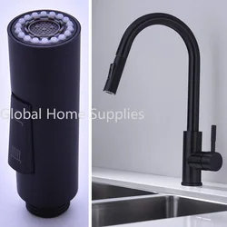Rubinetto del bagno rubinetto estraibile spruzzare la testa della doccia impostazione cucina ricambio ricambio rubinetto spruzzatore testa nera spruzzatore parti della cucina