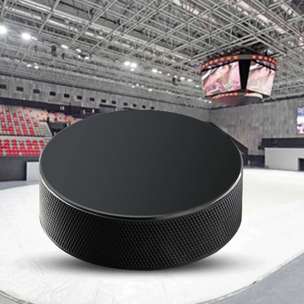 Set of 2 Rubber Ice Hockey Pucks for Indoor Practice Solid Rubber Material with for glide and Long Life Set of