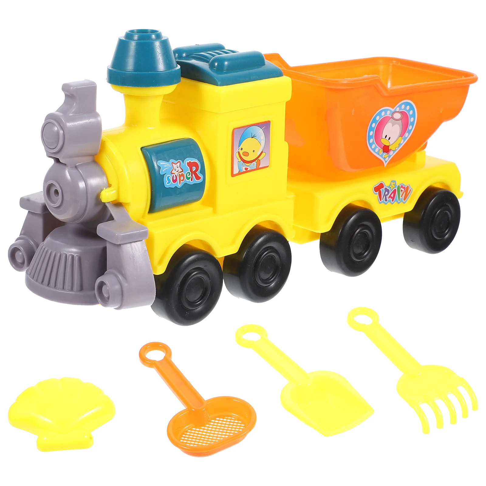 Beach Train Toy Sandbox Toys Water Playing Kids Cartoon Shovels Plastic Toddlers Child