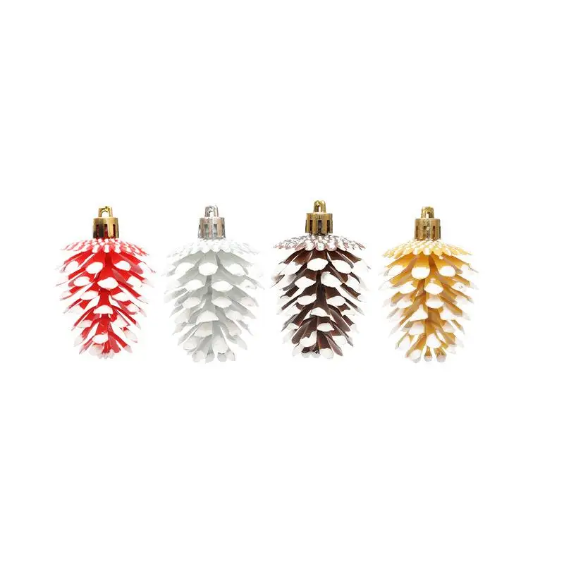 Christmas tree pine cone pendant decoration simulation sticky white pine fruit pendant Christmas decorations