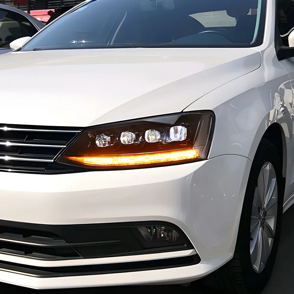 

Для VW Jetta Sagitar 2012-2018: Комплект передних светодиодных фар в стиле Dragon с линзами-проекторами, высококачественные аксессуары для тюнинга