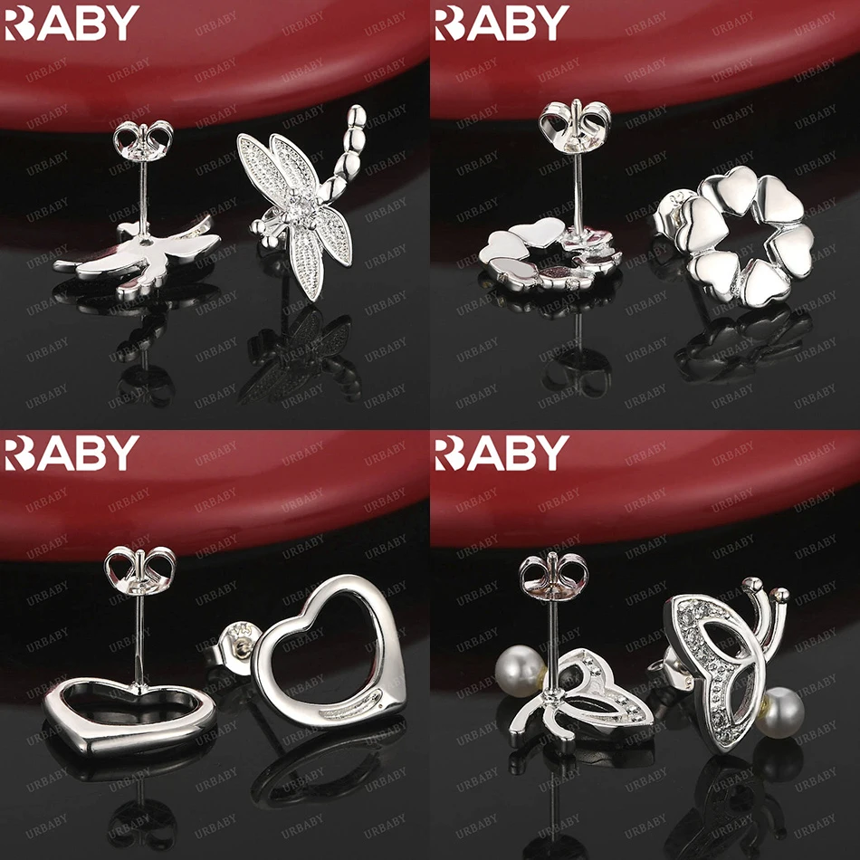 

URBABY 925 Sterling Silver Earrings Stud Earrings For Women Creativity Gifts Street All-match Party And Daily Wear