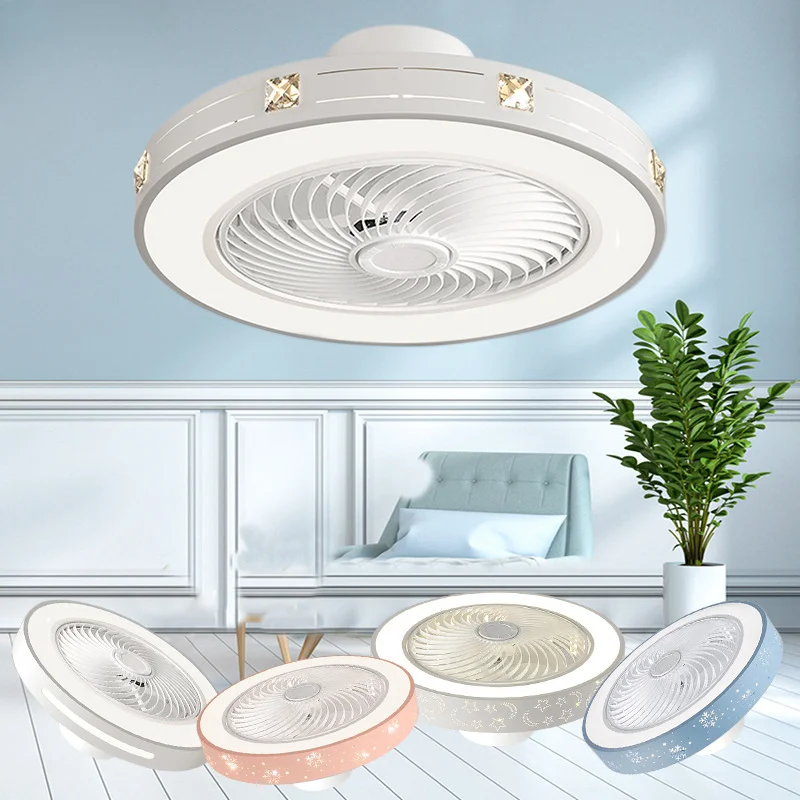 

Japanese Style Ceiling Mounted Electric Fan Light, Simple Modern Bedroom Light Intelligent Restaurant Electric Fan Pendant Light