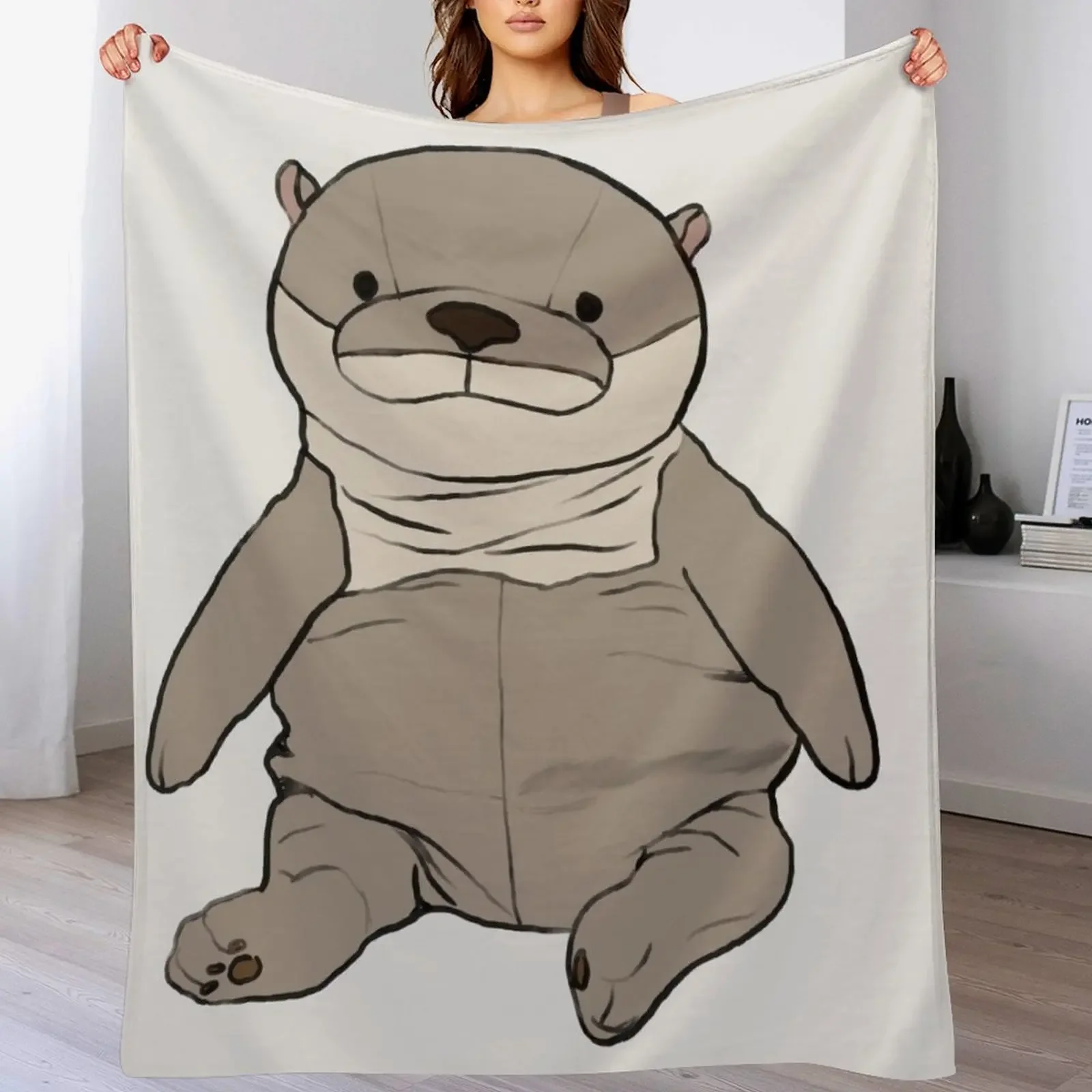 gray shinada global otter Throw Blanket Bed Fashionable for babies Blankets For Sofas Flannel Blankets