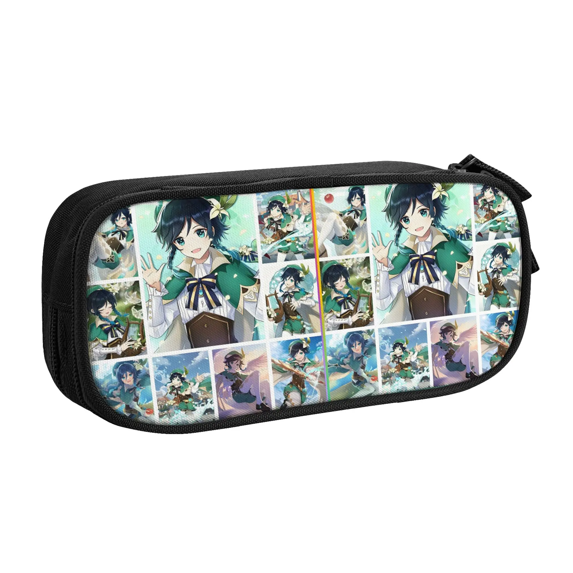 Cute Genshin Impact  Pencil Case for Girls Boys Game Anemo Geo Pyro Hydro  Large Capacity Pen Bag Box Stationery