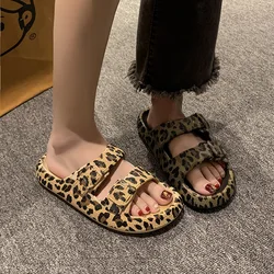 Women's EVA Slide Leopard Print Sandals Beach Slippers Female Summer Shoes Wear Beach Slippers Wholesale New Platform Sandals