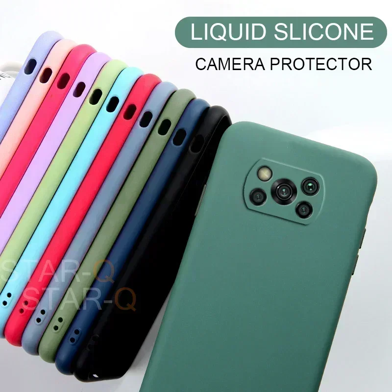 New Full Cover Liquid Silicone Phone Case For Xiaomi Poco X3 Nfc M2 F2 Pro X2 global Original Soft Protective Back Covers Cases