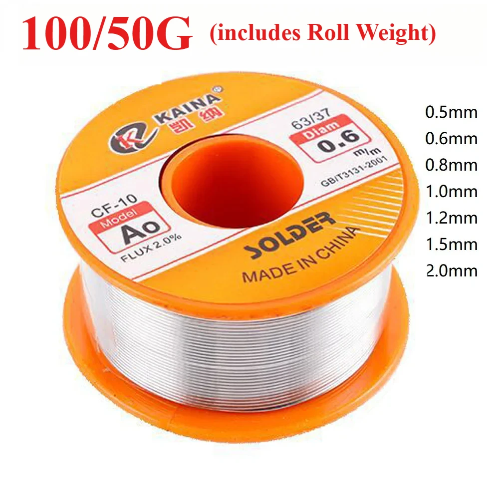 100 جرام/50 جرام 0.5 مللي متر-2 مللي متر غير نظيفة الصنوبري الأساسية لحام القصدير سلك بكرة 63/37 CF-10 مع 2% تدفق ونقطة انصهار منخفضة للكهرباء لتقوم بها بنفسك لحام