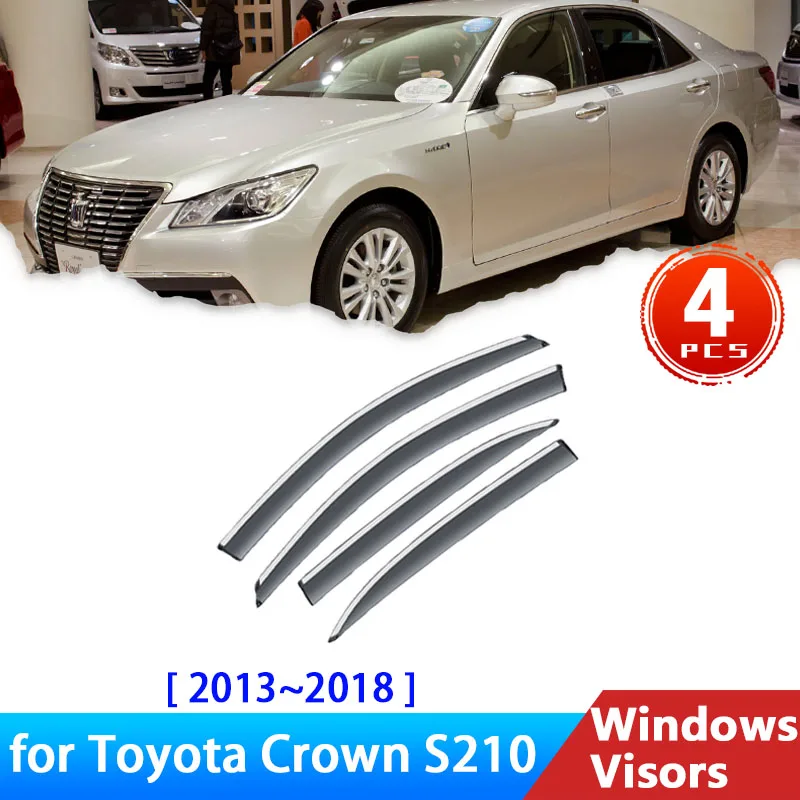 Deflectors for Toyota Crown S210 S 210 210 Royal 14th 2013~2018 Accessories Car Side Windows Visors Rain Eyebrow Guards Stickers