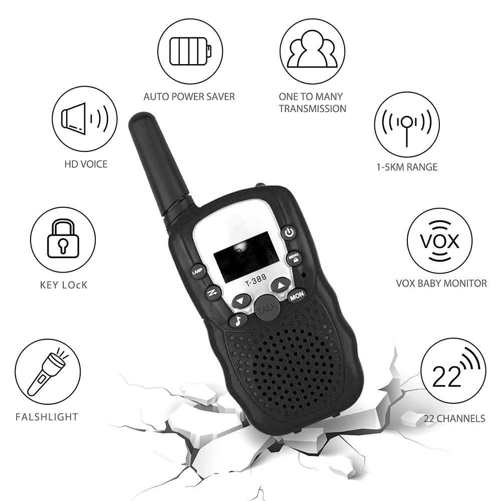 2 szt. Mini dzieci Walkie Talkie Celular ręczny nadajnik-odbiornik wyróżnij telefon Radio domofon z lampą LED na prezenty dla dzieci