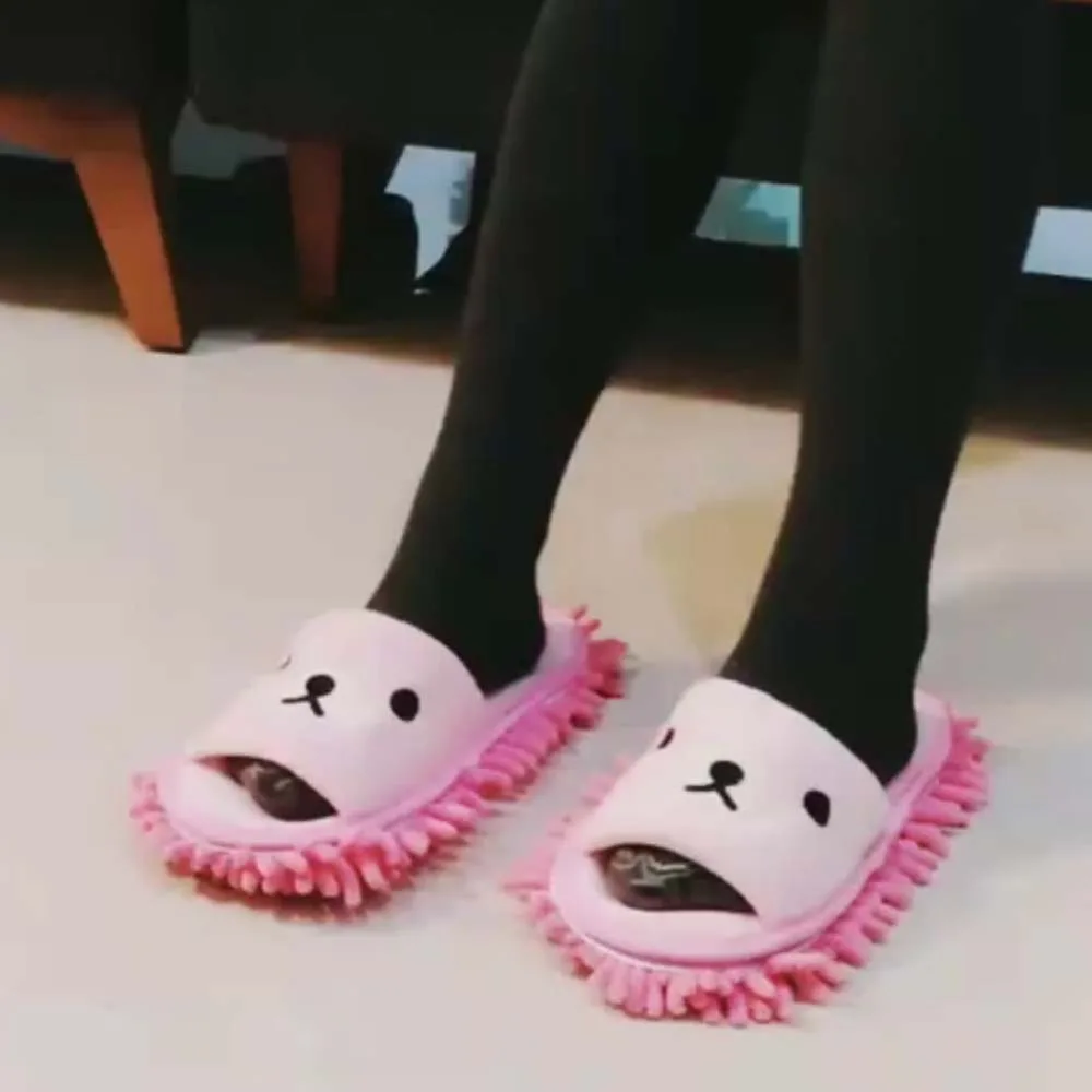 

Плюшевые тапочки для ленивой мытья полов, утолщенные противоскользящие съемные хлопковые туфли, реквизит, инструменты, тапочки из микрофибры, женские тапочки для мытья полов