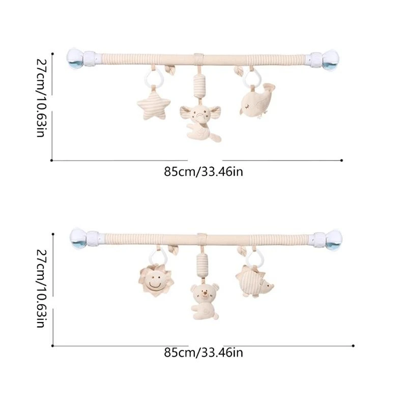 لعبة قطيفة معلقة تنموية للرضع، مشبك عربة أطفال آمن، تصميم قابل للغسل، 15UB #6