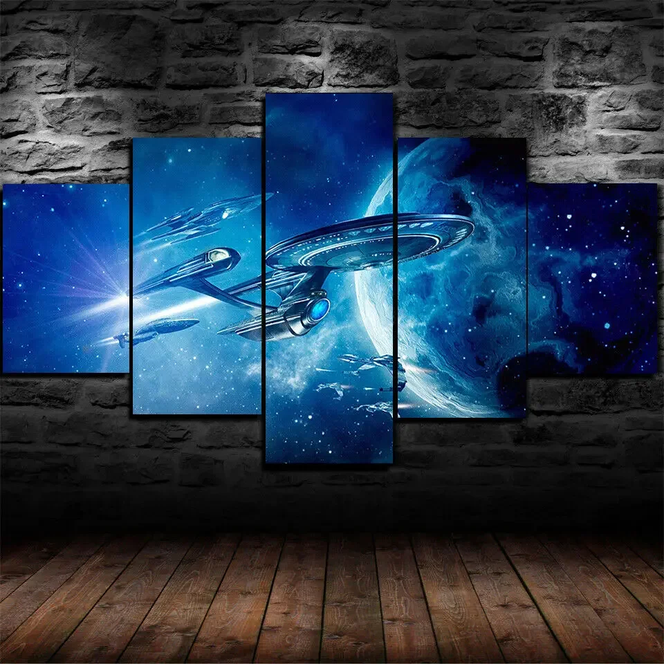 Kein gerahmter Star Trek Fiction Film, 5-teilige Wandkunst, Leinwanddruck, Poster, Ölgemälde für Wohnzimmer, Heimdekoration, Bilder