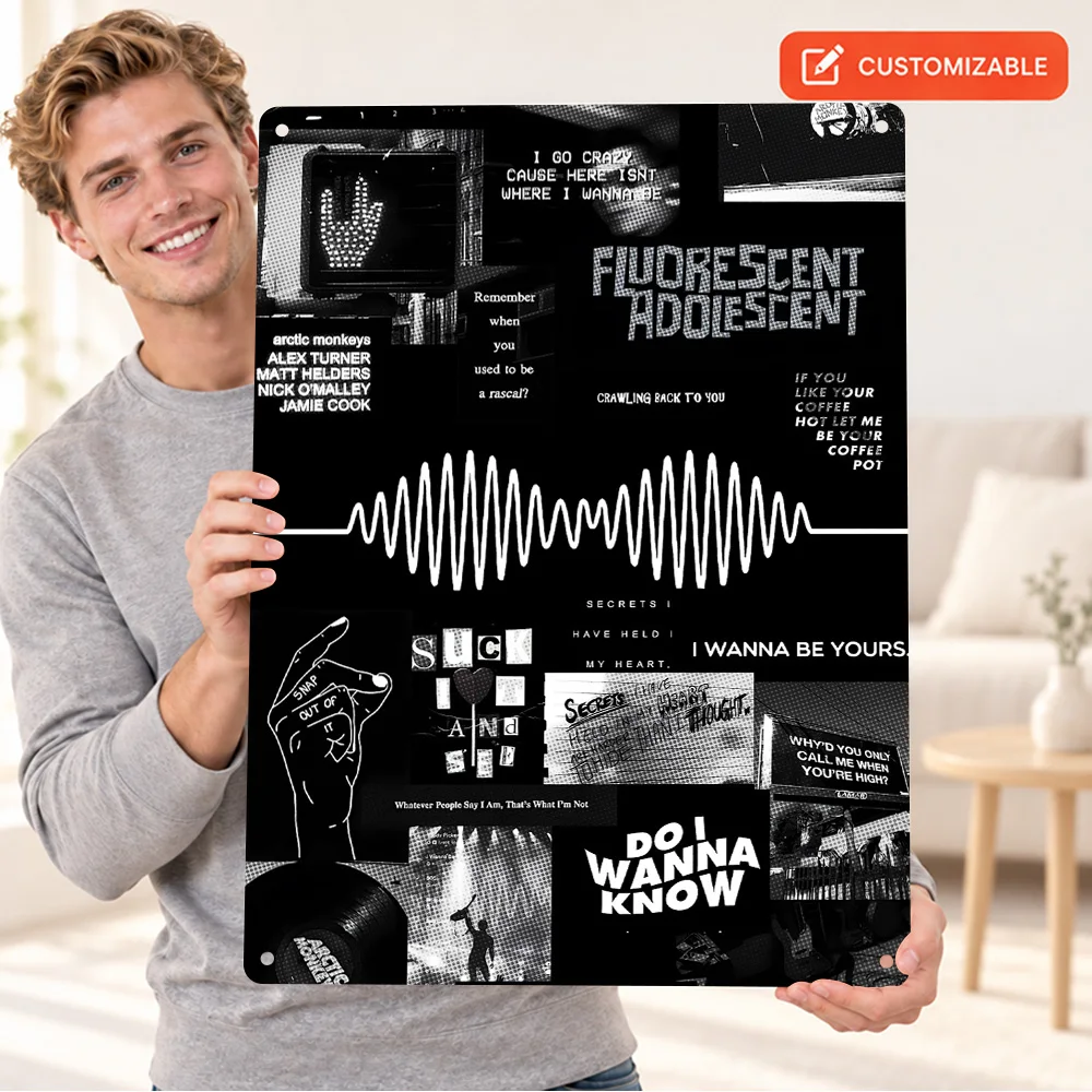 Arctic Monkeys Do I Wanna Know Song Band Aluminum Poster Customized Metal Sign Layered Graphic Design Wall Art For Living Room