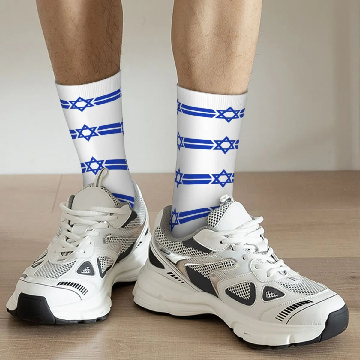 Calcetines deportivos divertidos de Estrella de David, Bandera de Israel, de poliéster, absorbentes del sudor, Unisex