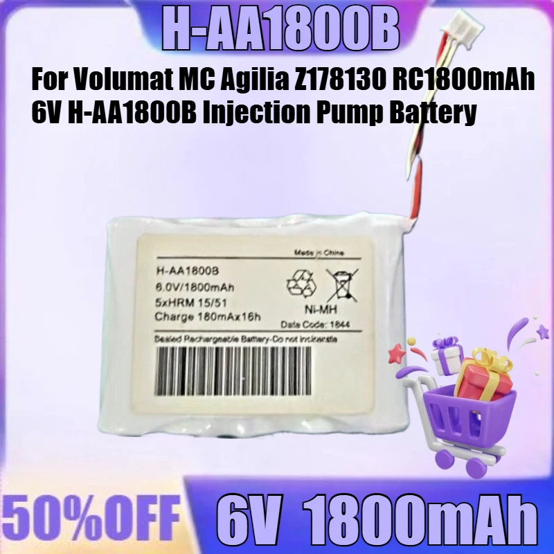 

New H-AA1800B 6V 1800mAh High Quality Battery for Volumat MC Agilia Z178130 RC1800mAh 6V H-AA1800B Injection Pump Battery
