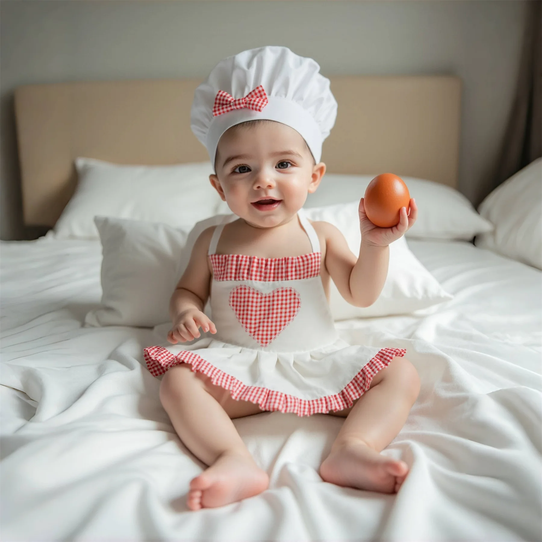 

Newborn Chef Photography Outfit Moon Celebration Apron Costume 100 Days Photo Studio Prop