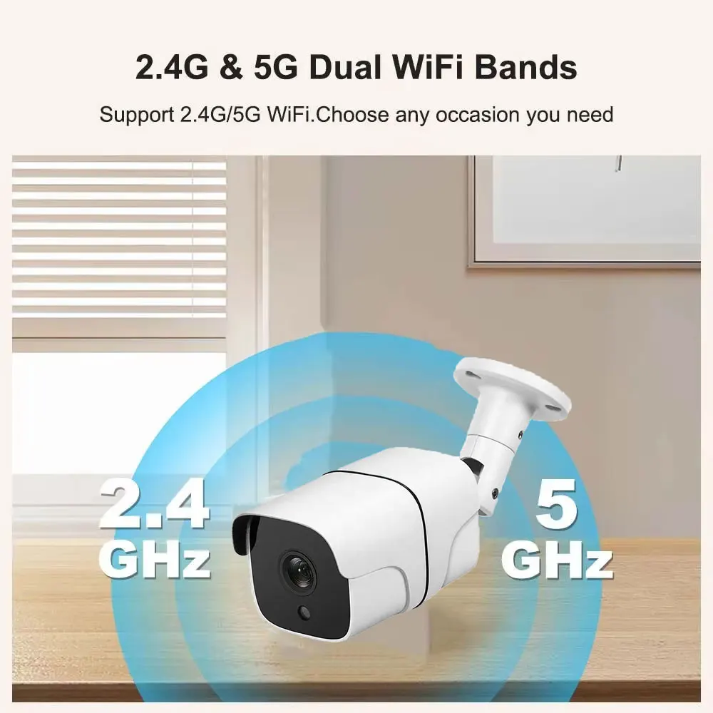 5MP Tuya 5G WiFi IP Camera  Home Security Camera Outdoor Wireless Surveillance Bullet Smart Home Security Cameras Auto Tracking