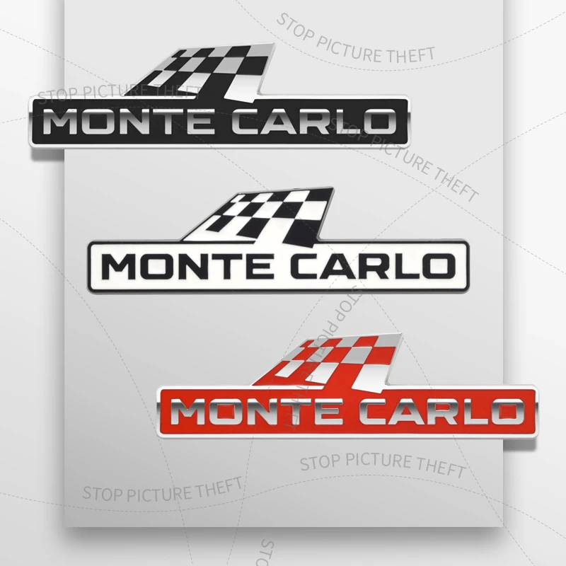 1Pcs 3D Metal Monte Carlo Race Flag Logo Grille Badge Car Rear Tail Bumper Trunk Sticker For Skoda Kamiq Superb Fabia Yeti Rapid