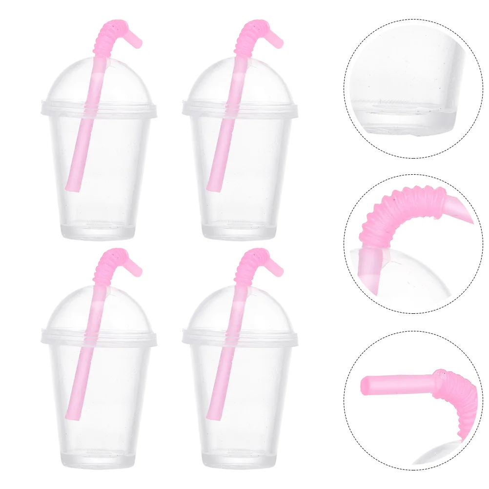 

4 Pcs Milk Tea Cup DIY Miniature House Decoration Adornments Layout Props Outdoor Tools Accessories Small