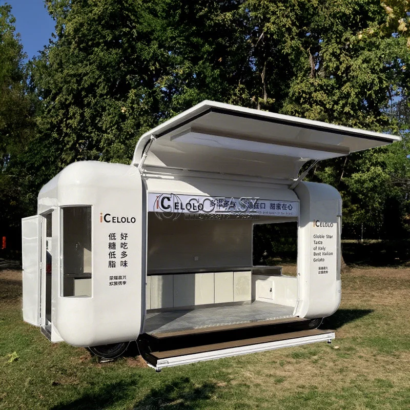 

Custom Food Truck Food Caravan Cart Ice Cream Coffee Vending Van Food Trailer with Full Kitchen Equipments