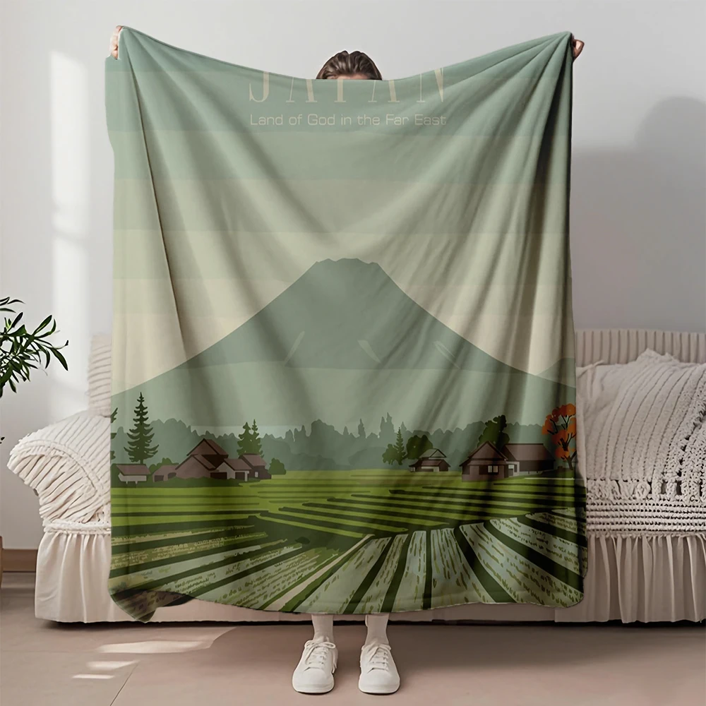 

Cozy Flannel Cozy Blanket Land Of God In Art Deco Bedsheet Bed Scarf Featuring Eco-friendly Breathable Blankets For Campers