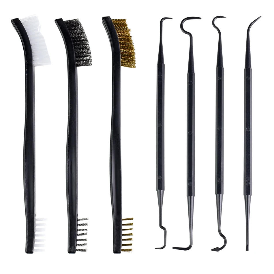 

Тактическая щетка для чистки, универсальный тактический набор для чистки с двусторонней проволочной щеткой, инструмент для обслуживания охоты и стрельбы