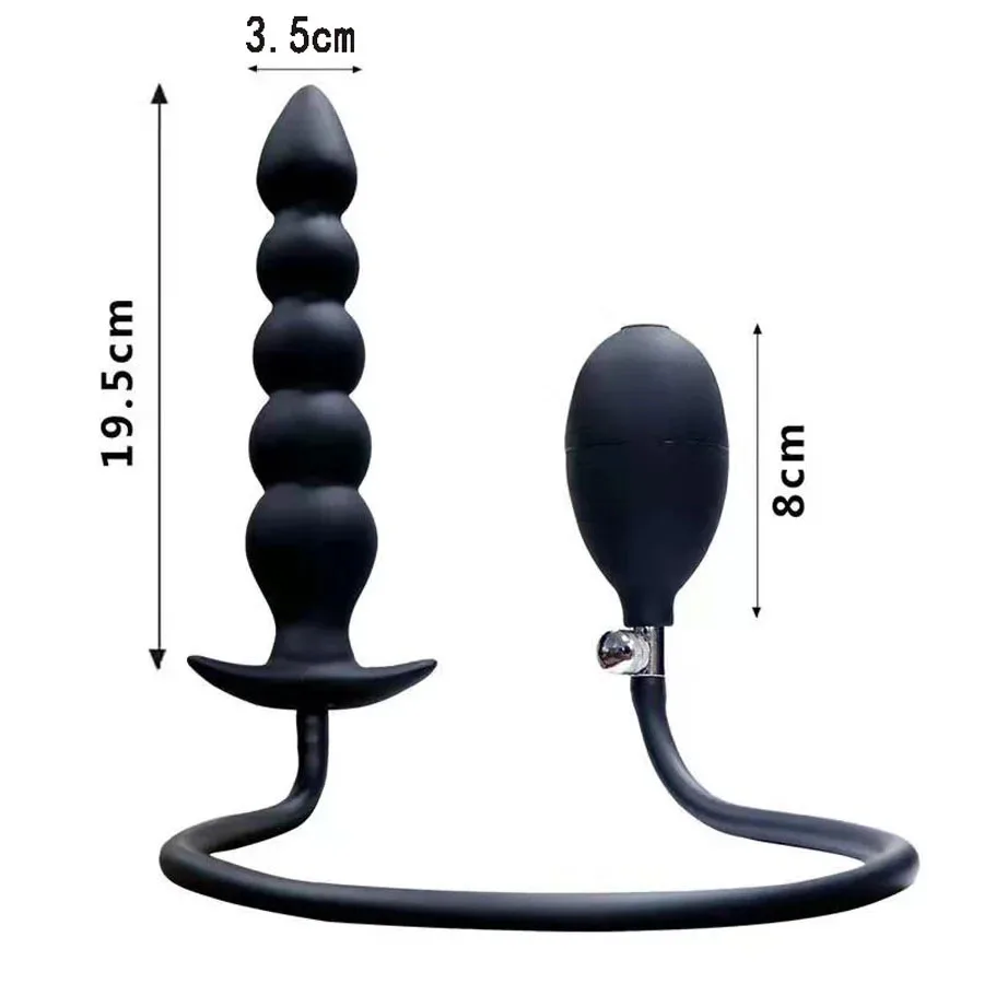 Expansion Diameter 14cm Inflatable Dildo Anal Plug with 5 Beads Built-in Silicone Column Huge Butt Plug Ass Dilator Anal Sex Toy - Image 6