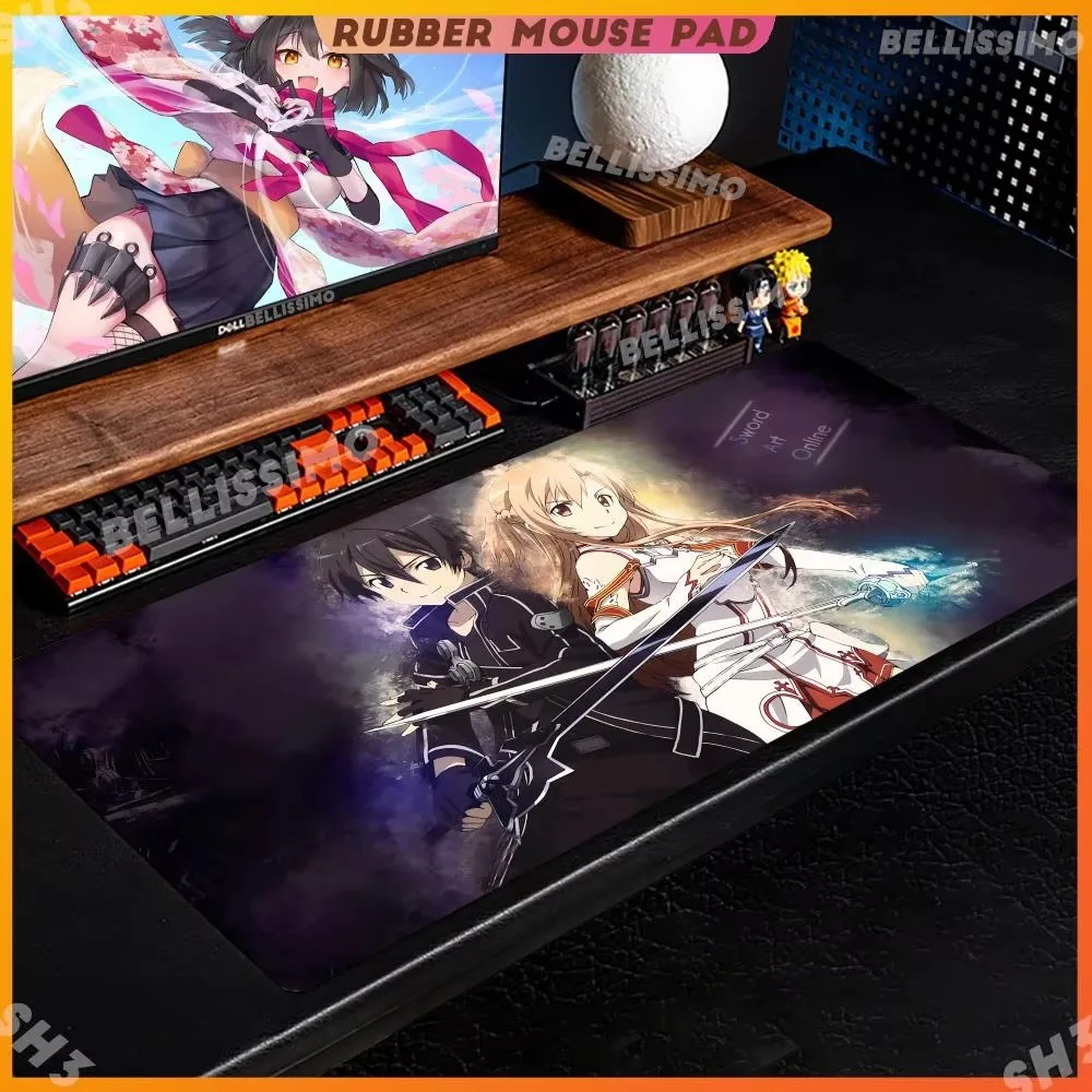 S_sword A_art O_online Mouse Pad Gaming XL Large New HD Natural Rubber Carpet Office Non-Slip Mice Pad 5mm Thicking keyboard Pad