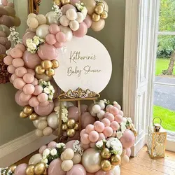Round Welcome Sign Mosaic Board 35cm 45cm Cutsomized Circle Round Shaped Baby Shower Welcome Sign for Birthday Baby Shower Decor
