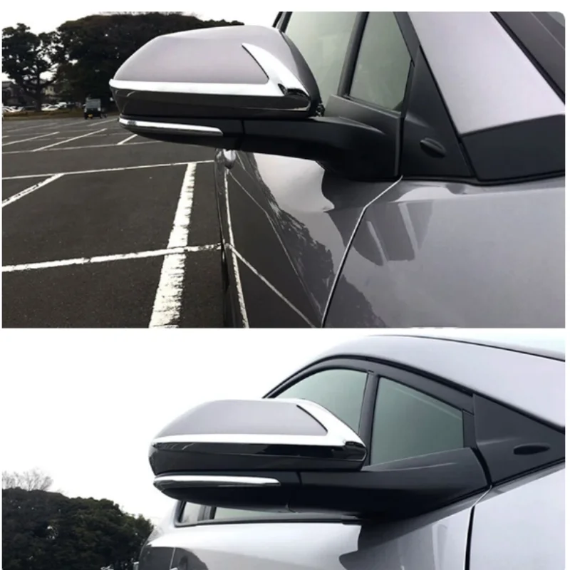 

For Toyota CHR 2017- 2021 Car ABS Chrome Back Rear View Eyebrow Side Mirror Cover Stick Trim Frame Lamp Hood