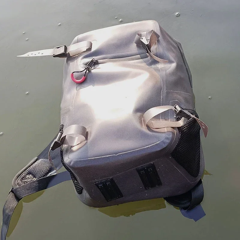 Bolsa de pesca mochila impermeável bolsa de ombros de pesca com alça acolchoada removível para pendurar no bolso do computador