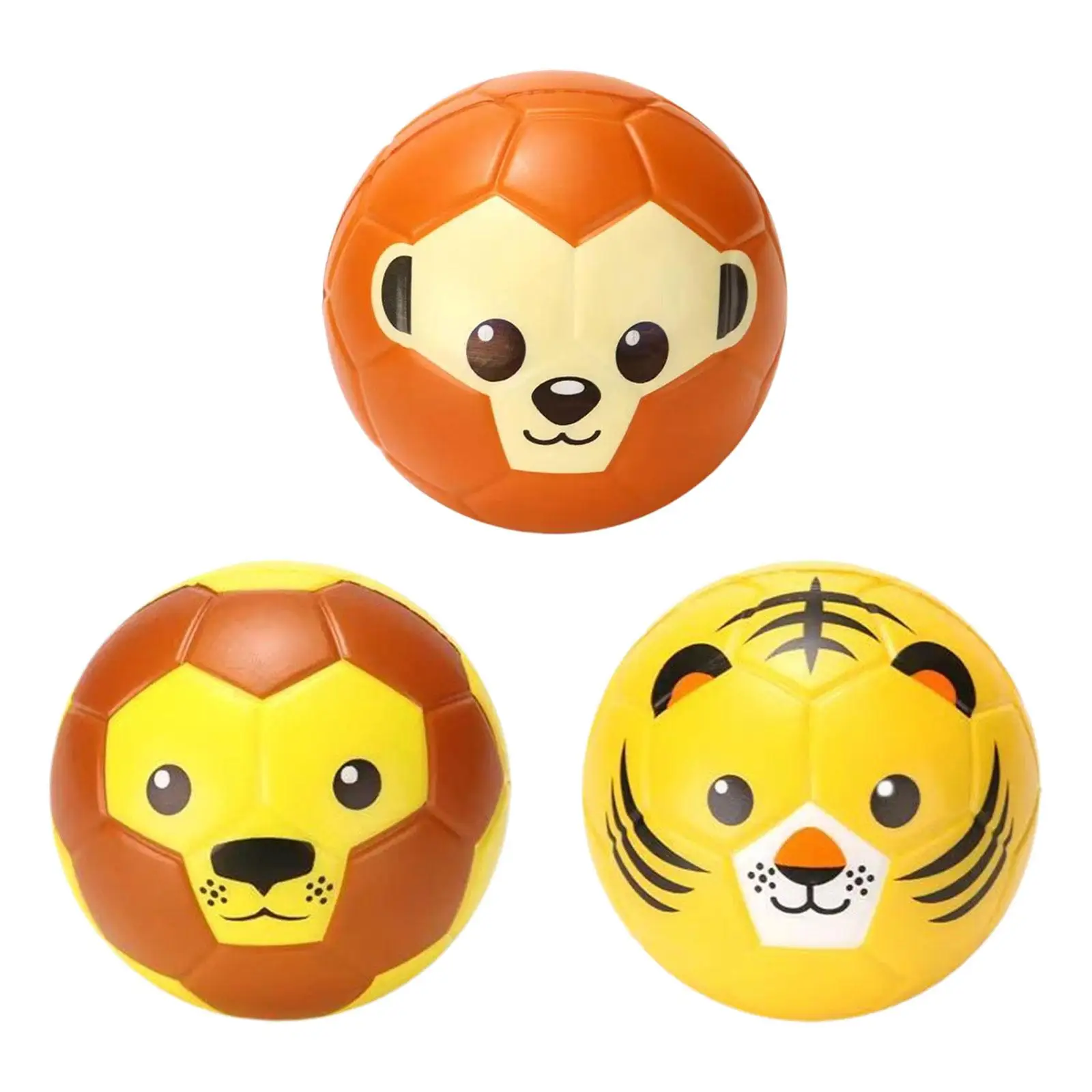 Kids Soccer Ball Mini Soccer Educational Toy Learning Portable Cartoon Animal Soft Ball for Practice Indoor Training Outdoor