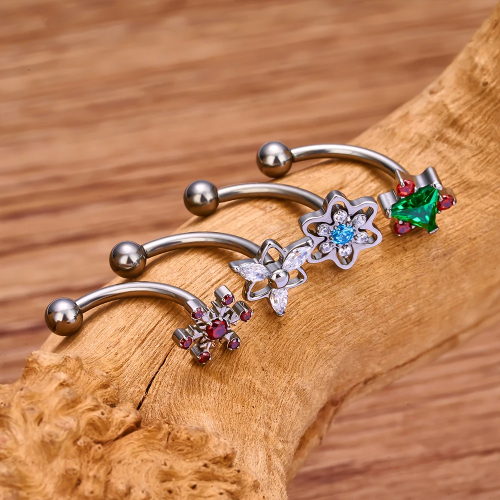 G23 Titanium Ear PIERC Earrings two-sided CZ Paved Top Threaded Labret Stud Tragus Navel nail Body Piercing Jewelry
