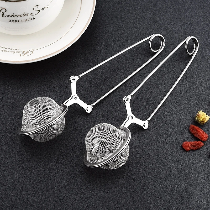 Tea Infuser Handle Tea Ball Sphere Mesh Tea Strainer Coffee Herb Spice Filter Diffuser Kitchen Gadget Stainless Steel