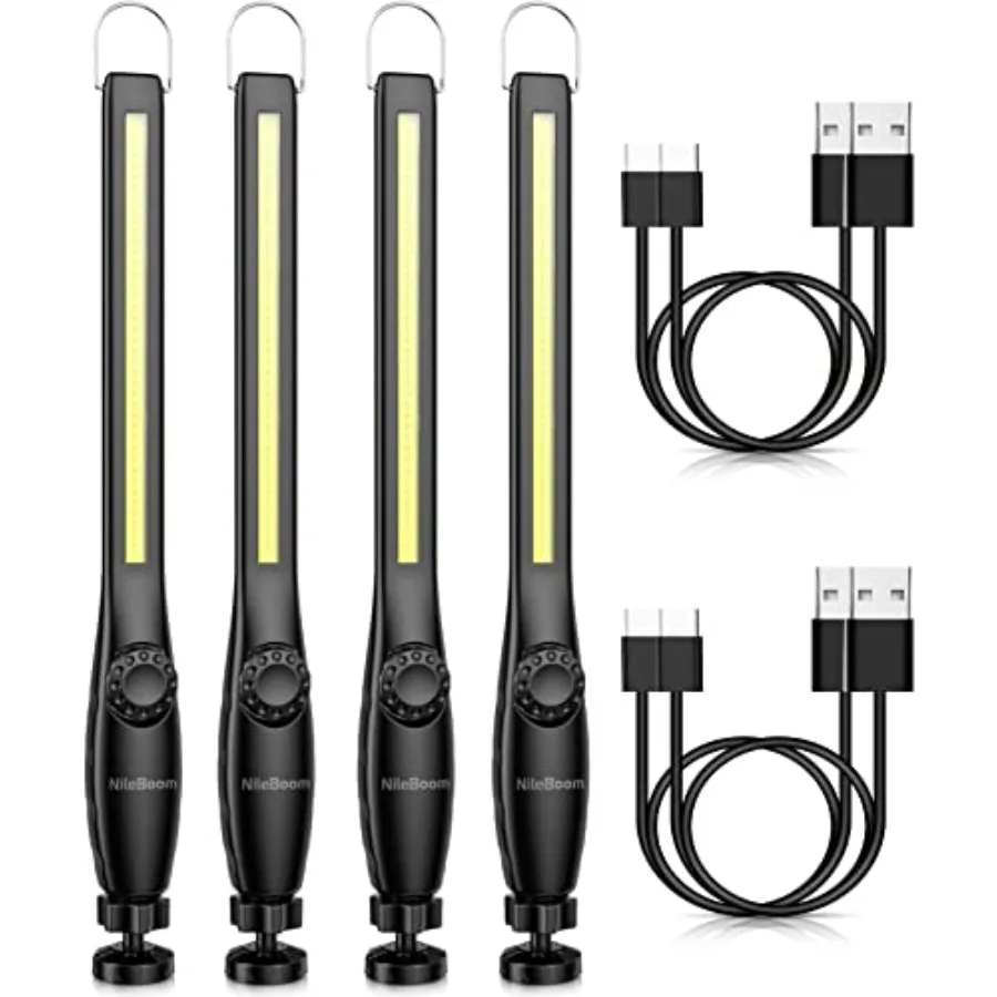 

LED Work Light 800 Lumens Rechargeable COB Work Light with Power Capacity Indicator Magnetic Baseand Hook 360°Swivel for Car Re