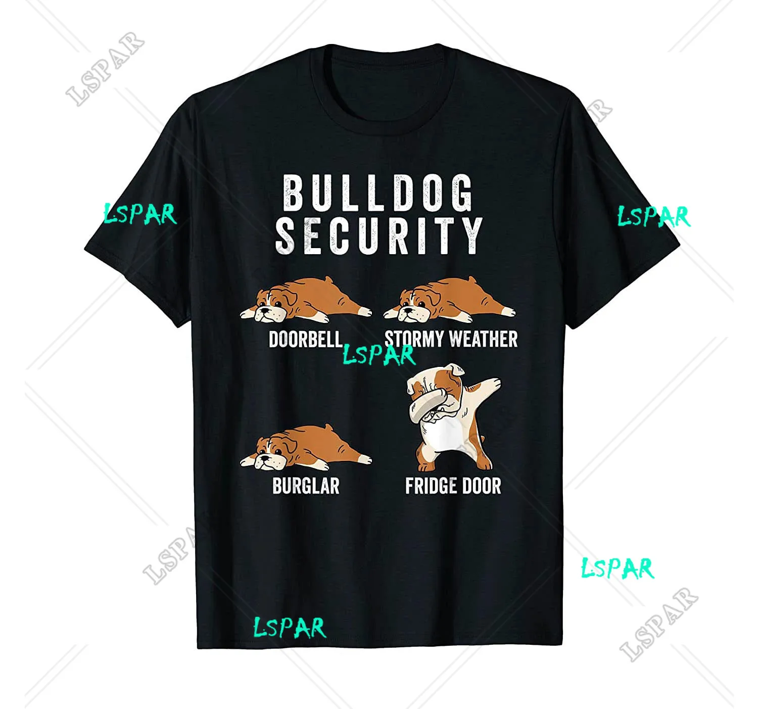 English Bulldog Security Funny Dog Gift T-Shirt Men Cotton Tshirt Tees Tops Anime Harajuku Streetwear