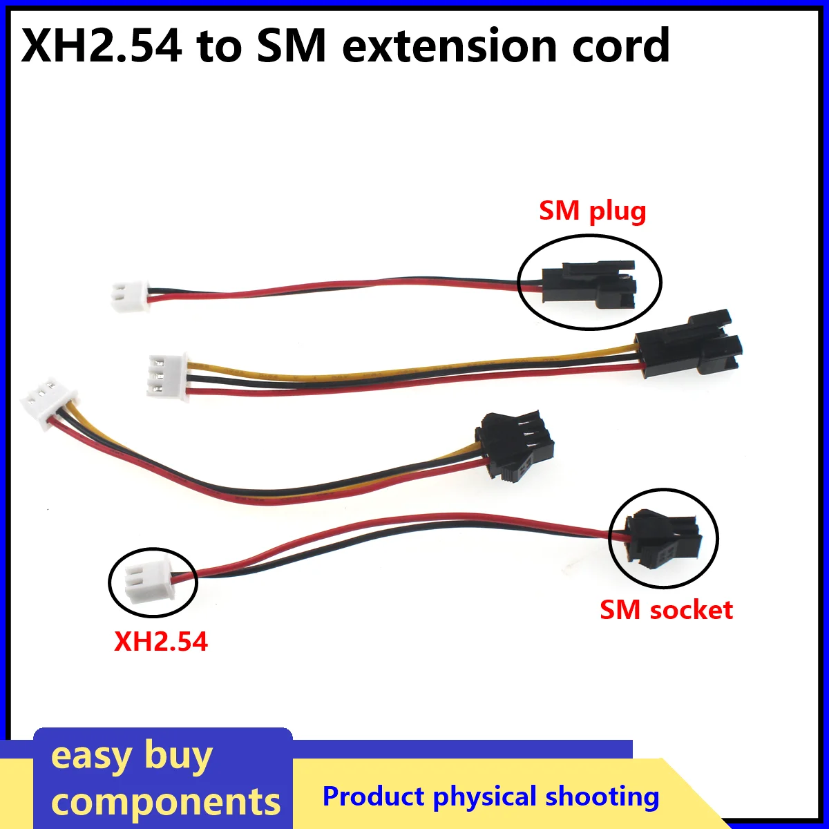 5PCS SM 2.54mm to XH2.54 Plug Socket 2P 3P 4P 5P 6P male Female Conversion Cable 20cm Extension Cable