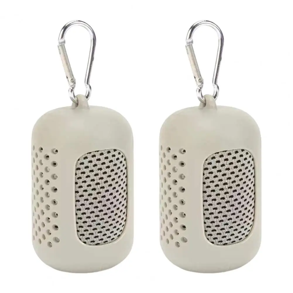 Towel for Exercise Cold-sensing Material Towel 2 Pcs Portable Towels with Silicone Ventilated Storage Box Quick Dry for Fitness